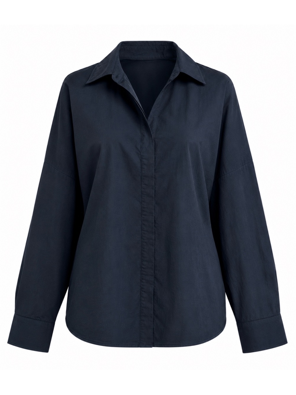 Massimo Dutti Cotton Hidden Button-Down Shirt Size M